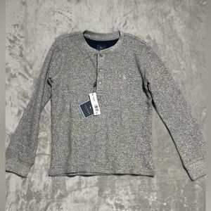 NWT Tailorbyrd Long Sleeve Henley Shirt Boys 10-12 Medium Grey